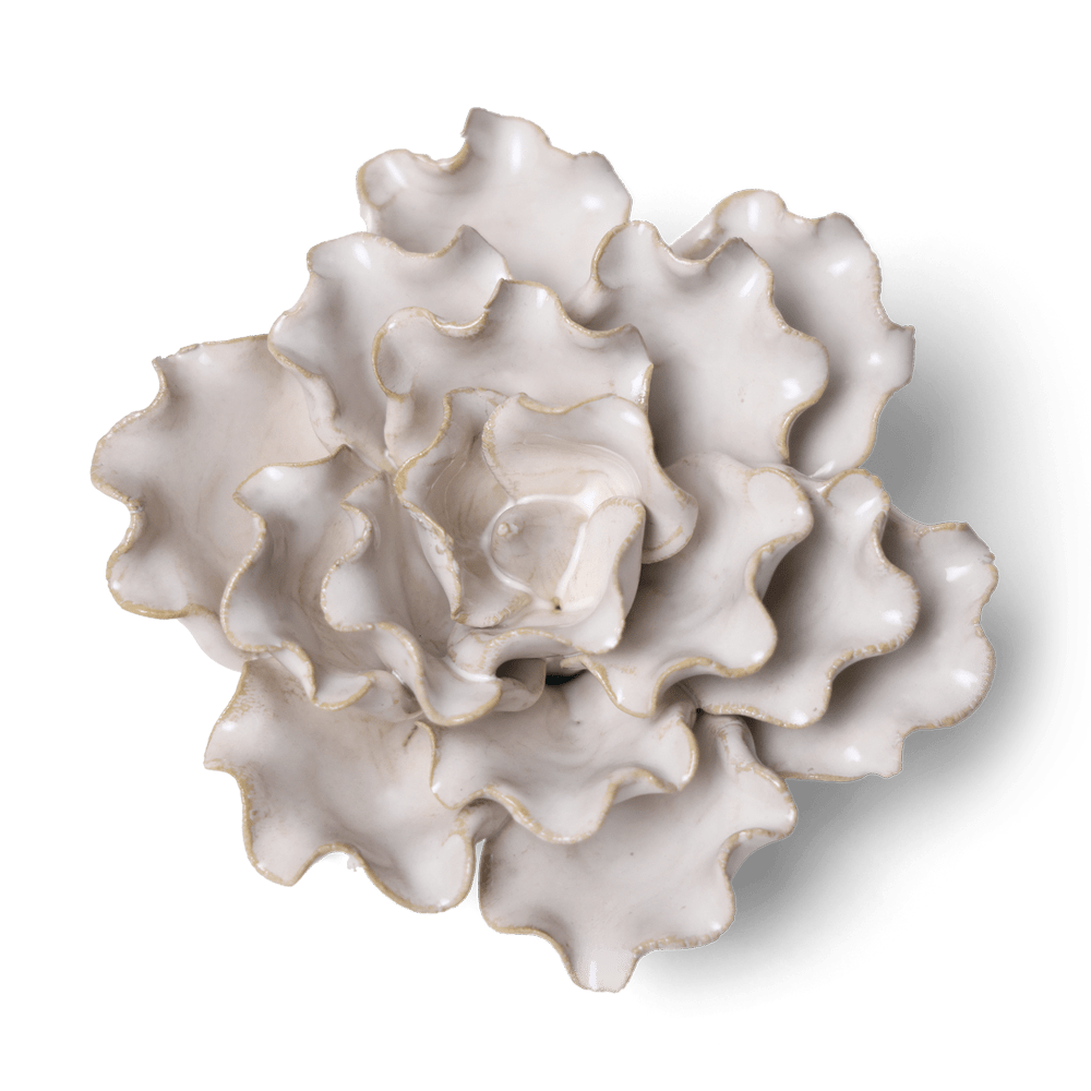 Coastal Ceramic Flower Ivory Sea Lettuce Medium - Chive Ceramics Studio - Ceramic Flowers - Chive US