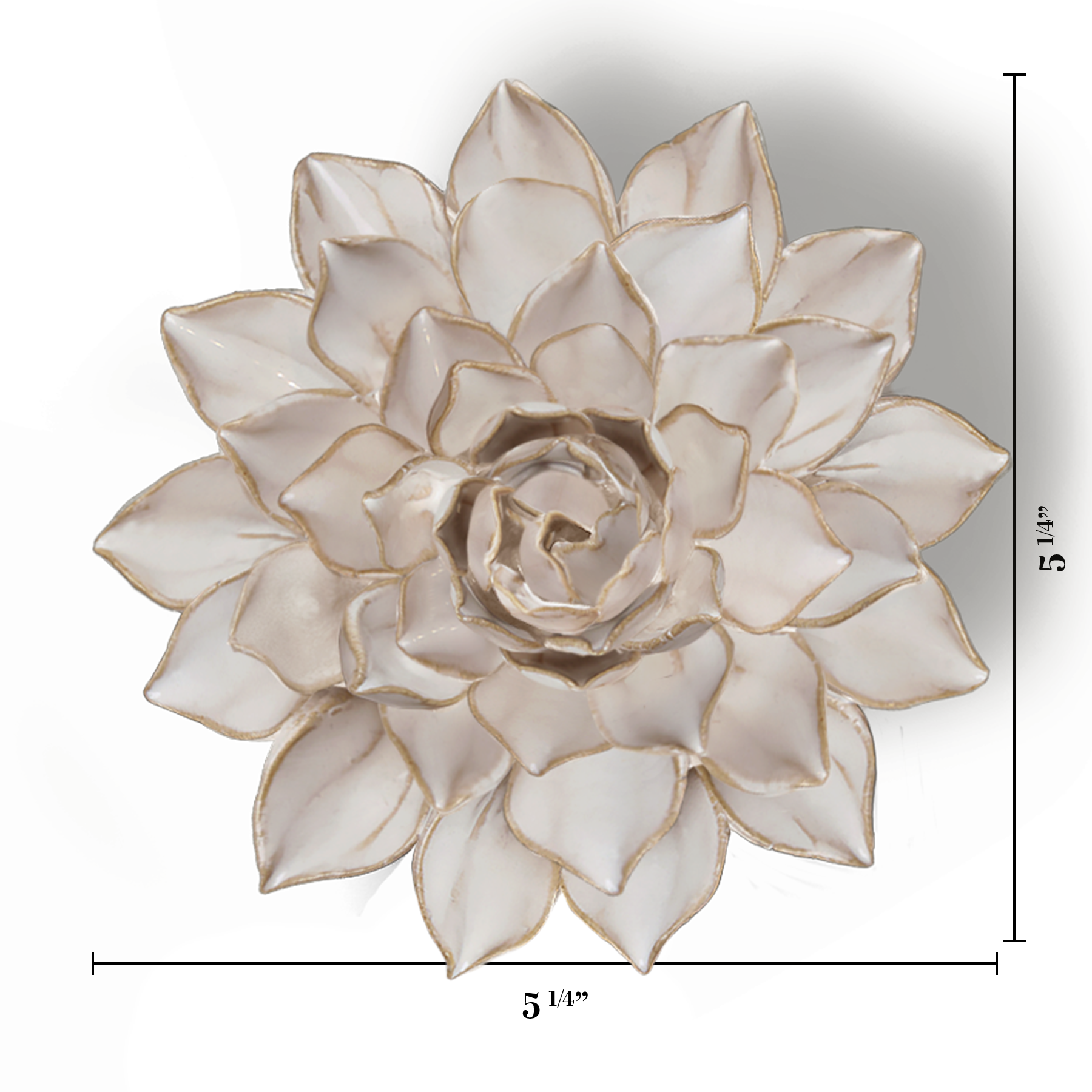 Ivory Azalea ceramic wall flower  -  Coastal collection  -  handmade by Chive Studio Toronto