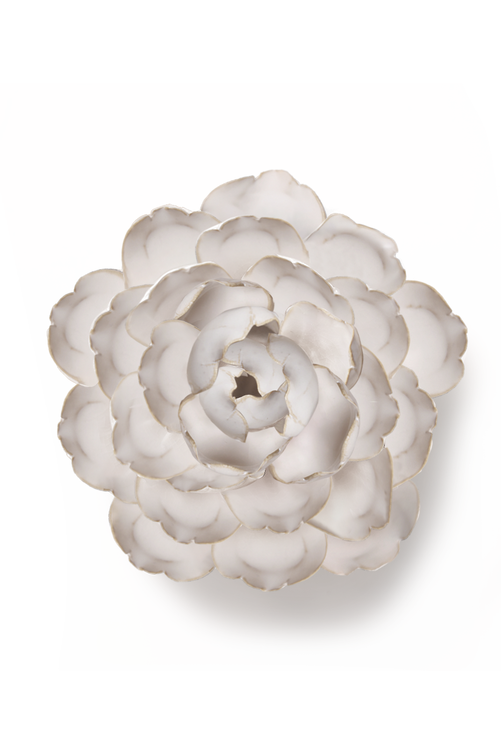 Ivory Keiko Peony ceramic wall flower  -  Coastal collection  -  handmade by Chive Studio Toronto