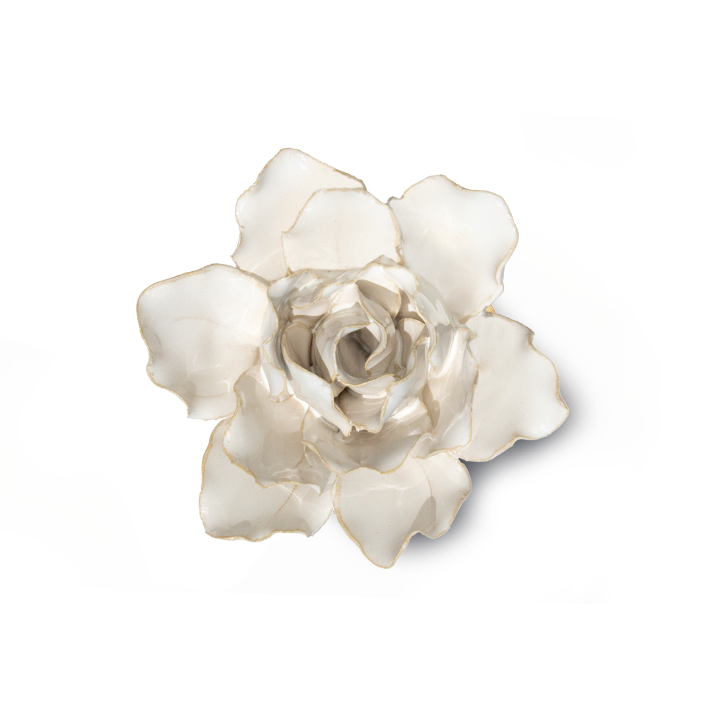 Ivory Lily ceramic wall flower  -  Coastal collection  -  handmade by Chive Studio Toronto