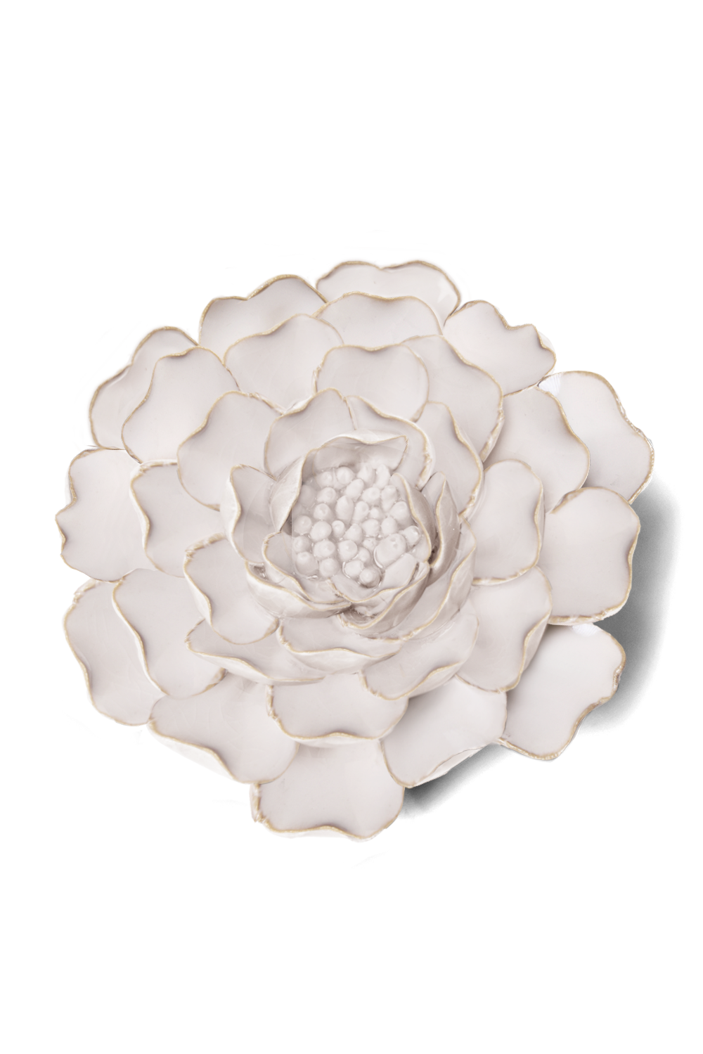 Ivory Charm Peony ceramic wall flower  -  Coastal collection  -  handmade by Chive Studio Toronto