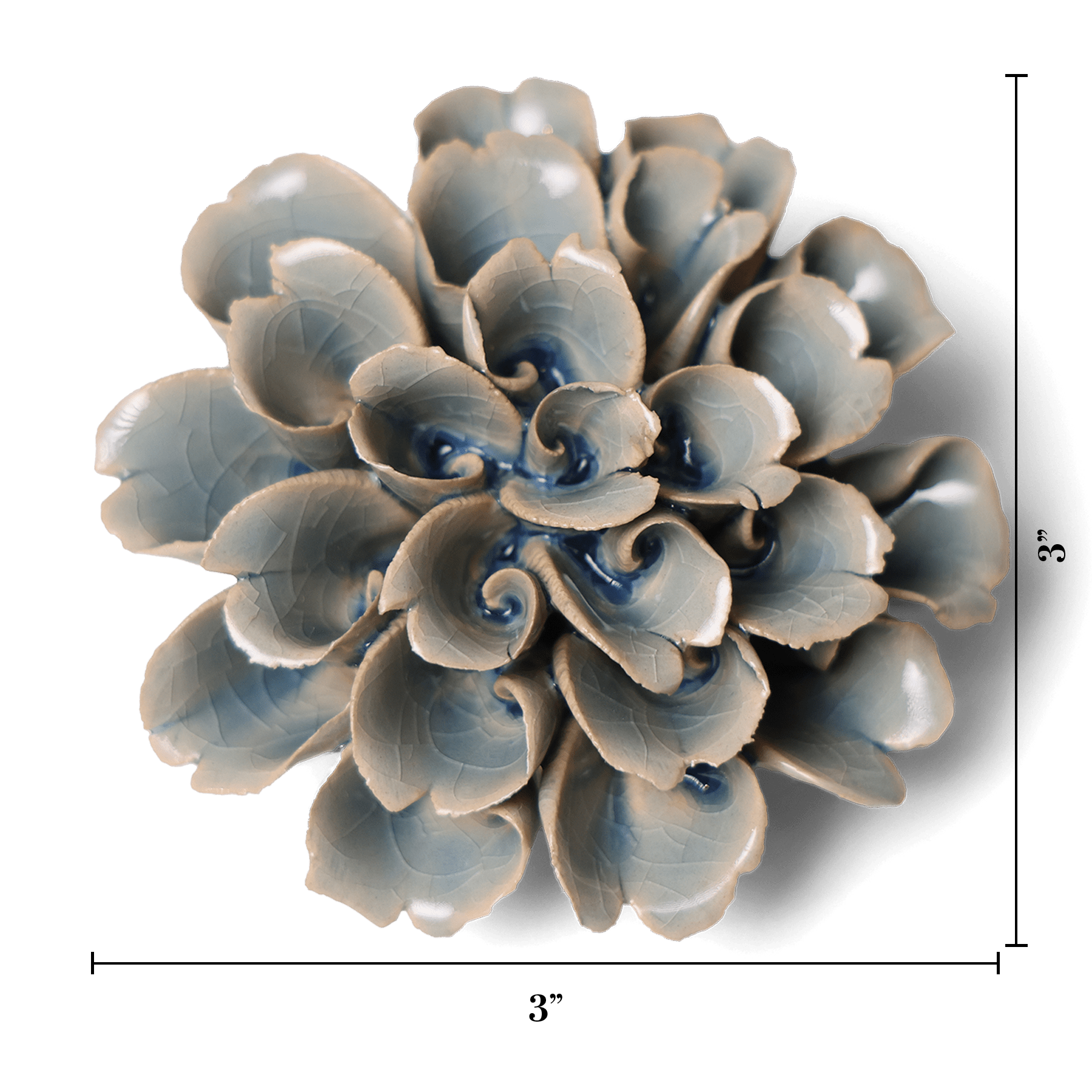 Ceramic Flower Wall Art Flower Blue 3 - Chive Ceramics Studio - Ceramic Flowers - Chive US