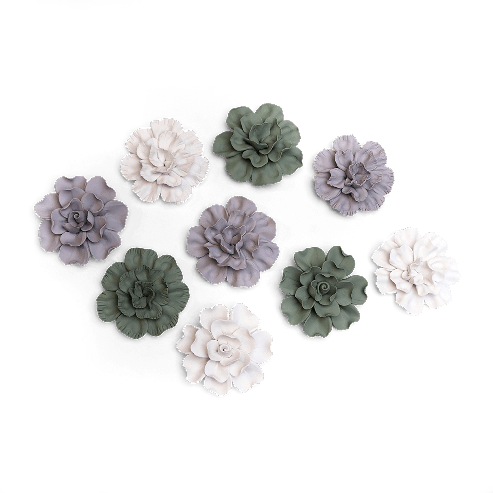 Ceramic Flower Tabletop Art Matte Set of 3 - Chive Ceramics Studio - Ceramic Flowers - Chive US