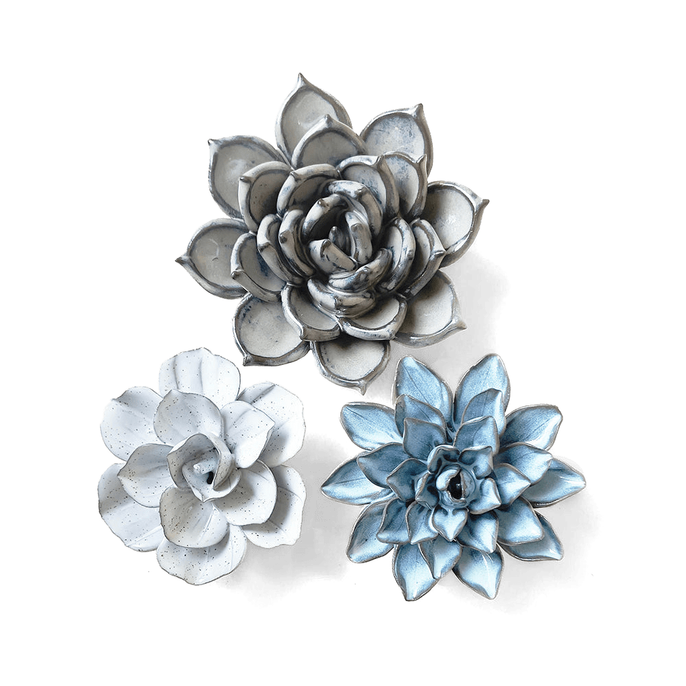 Wall Decor Ceramic Flowers for Hanging - San Diego Revival