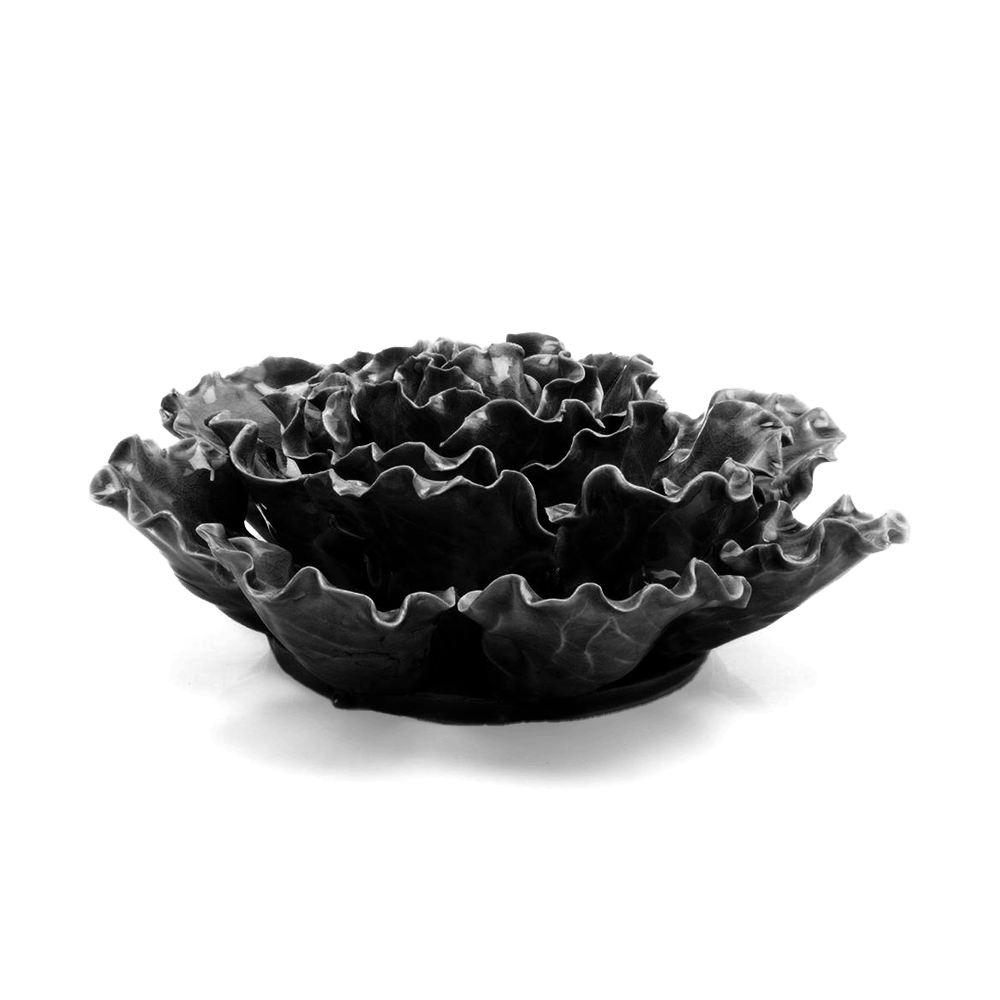 Ceramic Flower Lettuce Black XL - Chive Ceramics Studio - Ceramic Flowers - Chive US