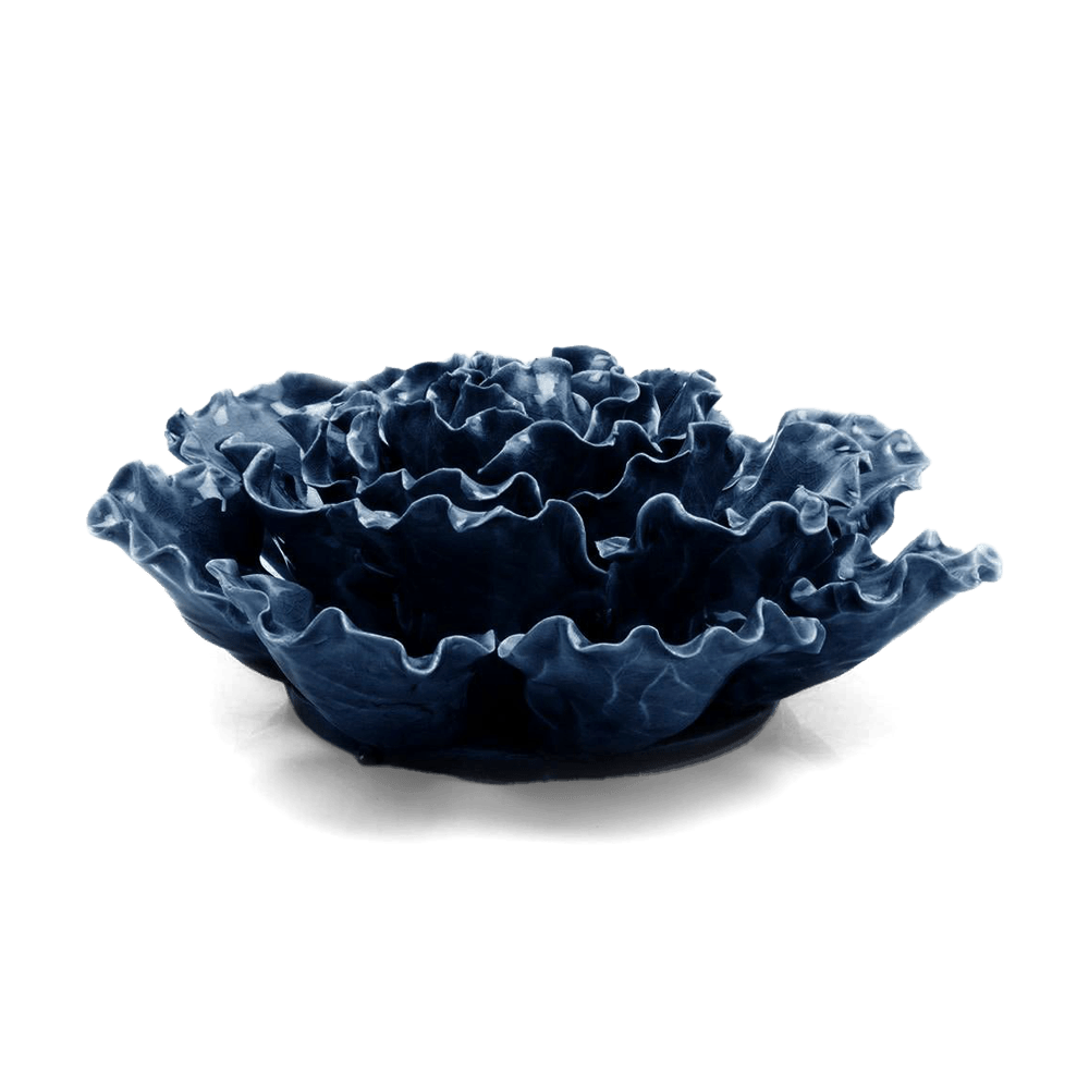 Ceramic Flower Lettuce Dark Blue XL - Chive Ceramics Studio - Ceramic Flowers - Chive US