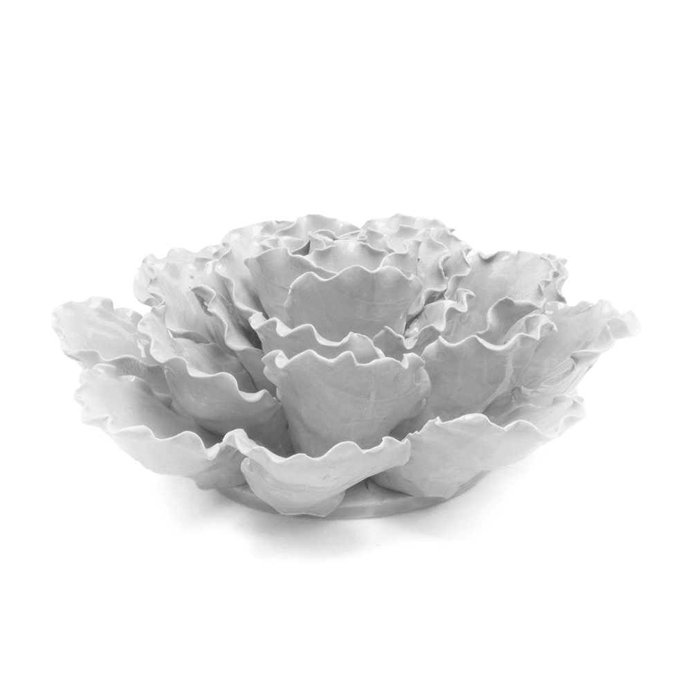 Ceramic Flower Lettuce White XL - Chive Ceramics Studio - Ceramic Flowers - Chive US