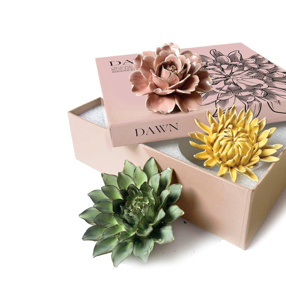 Ceramic Flower Wall Art Dawn Box Set