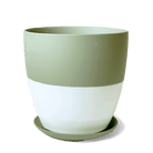 Dyad Porcelain Modern Indoor Plant Pot With Saucer - Chive Ceramics Studio - Pots - Chive US