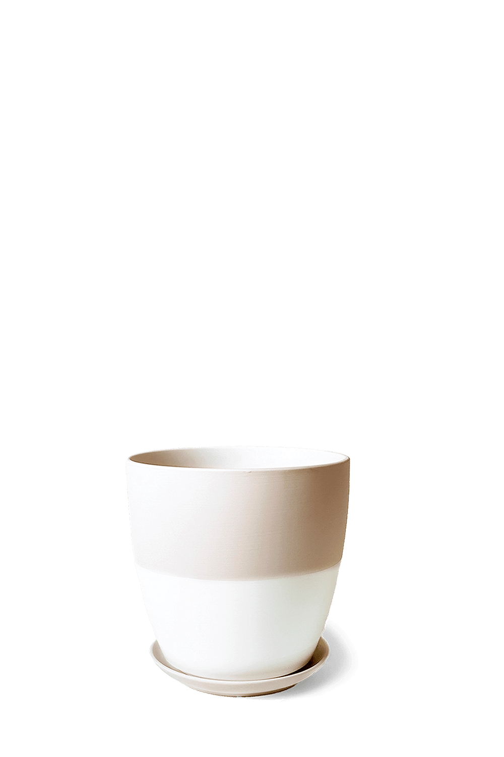 Dyad Porcelain Modern Indoor Plant Pot With Saucer | 6, 8 & 10 inches - Chive Ceramics Studio - Pots - Chive Ceramics Studio