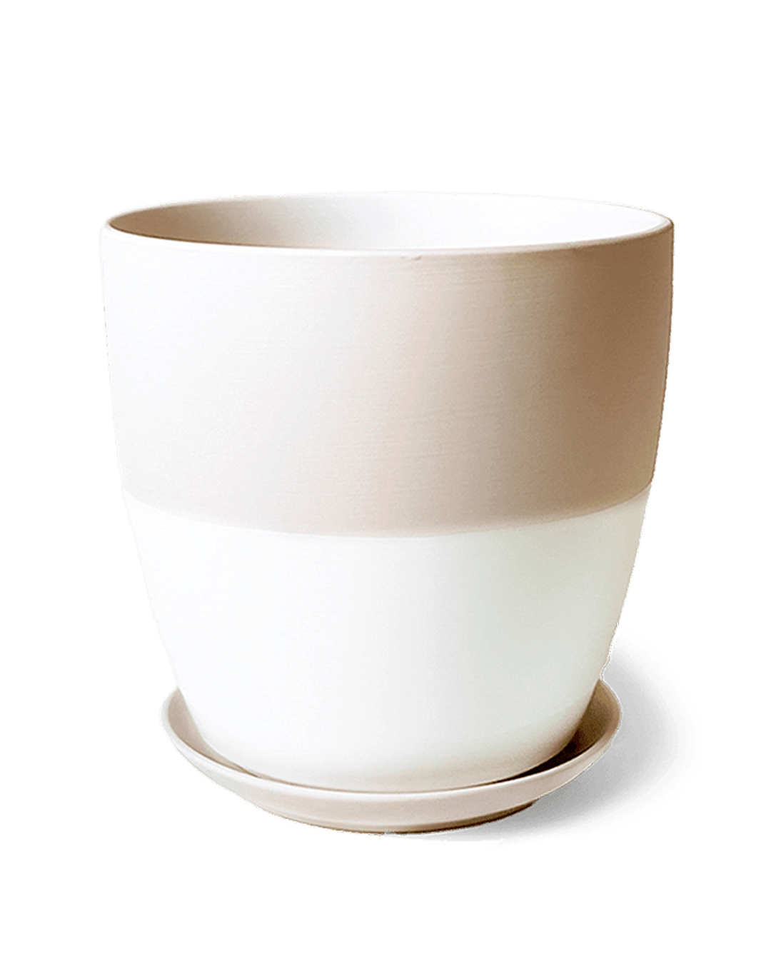 Dyad Porcelain Modern Indoor Plant Pot With Saucer | 6, 8 & 10 inches - Chive Ceramics Studio - Pots - Chive Ceramics Studio
