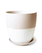 Dyad Porcelain Modern Indoor Plant Pot With Saucer | 6, 8 & 10 inches - Chive Ceramics Studio - Pots - Chive Ceramics Studio