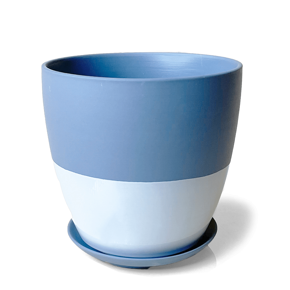 Dyad Porcelain Modern Indoor Plant Pot With Saucer - Chive Ceramics Studio - Pots - Chive US