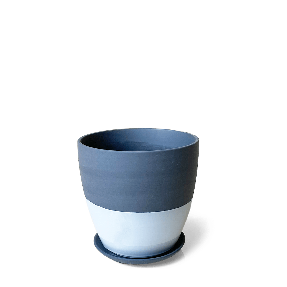 Dyad Porcelain Modern Indoor Plant Pot With Saucer - Chive Ceramics Studio - Pots - Chive US