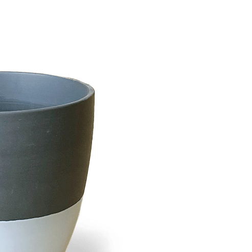 Dyad Porcelain Modern Indoor Plant Pot With Saucer | 3 & 5 inches - Chive Ceramics Studio - Pots - Chive Ceramics Studio