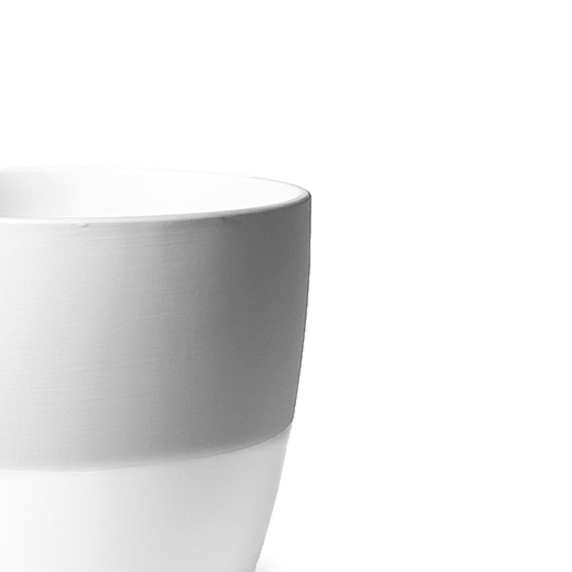 Dyad Porcelain Modern Indoor Plant Pot With Saucer - Chive Ceramics Studio - Pots - Chive US