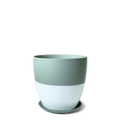 Dyad Porcelain Modern Indoor Plant Pot With Saucer - Chive Ceramics Studio - Pots - Chive US