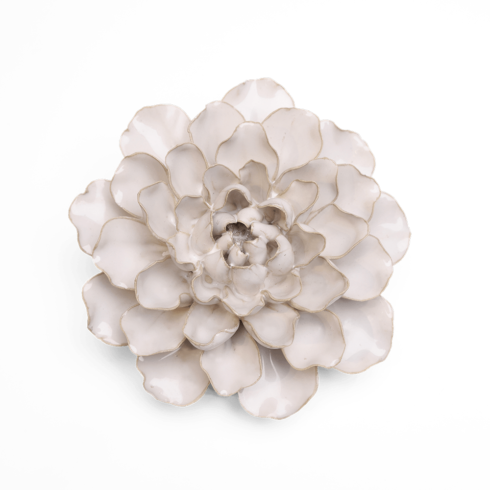 English Garden Ceramic Flower White Water Lily Wall Art - Chive Ceramics Studio - Ceramic Flowers - Chive US