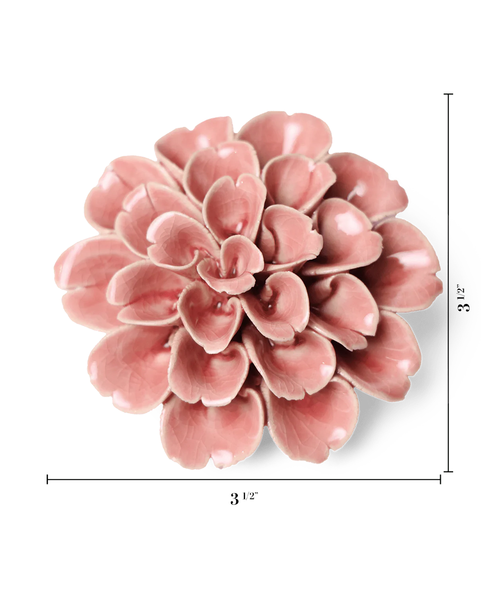 Champagne Pink Hydrangea ceramic wall flower — English Garden collection — designed in Toronto by Chive Studio