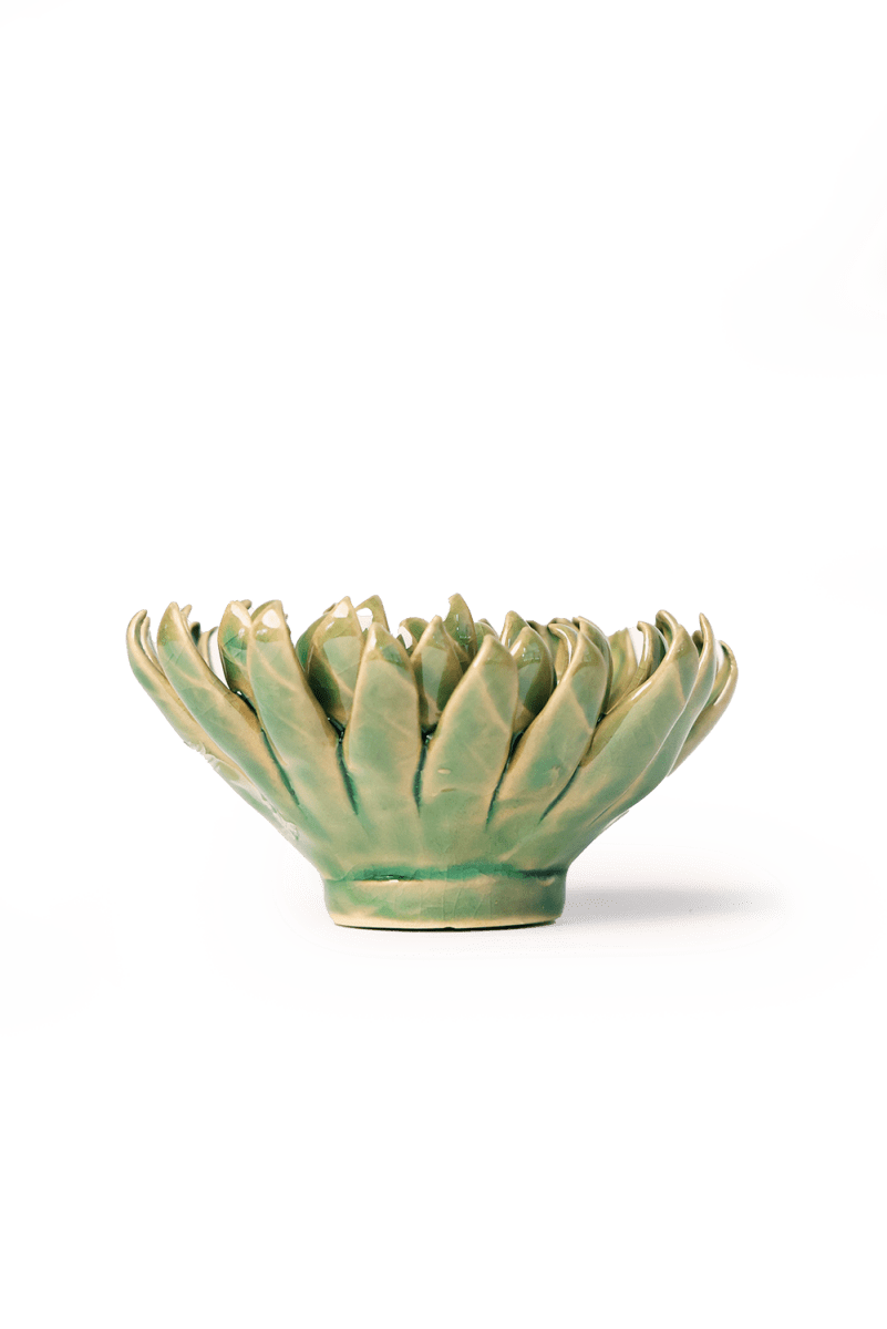 Jungle Green Pompom Mum - Chive Ceramics Studio - Ceramic Flowers - Chive Ceramics Studio