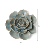 Powder Blue Amandine Ranunculus ceramic wall flower dimensions  — English Garden collection — designed in Toronto by Chive Studio