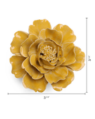 Burnt Yellow Rose ceramic wall flower — English Garden — handmade by Chive Studio Toronto