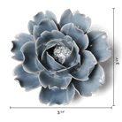 Pastel Blue Rose ceramic wall flower dimensions — English Garden collection — designed in Toronto by Chive Studio