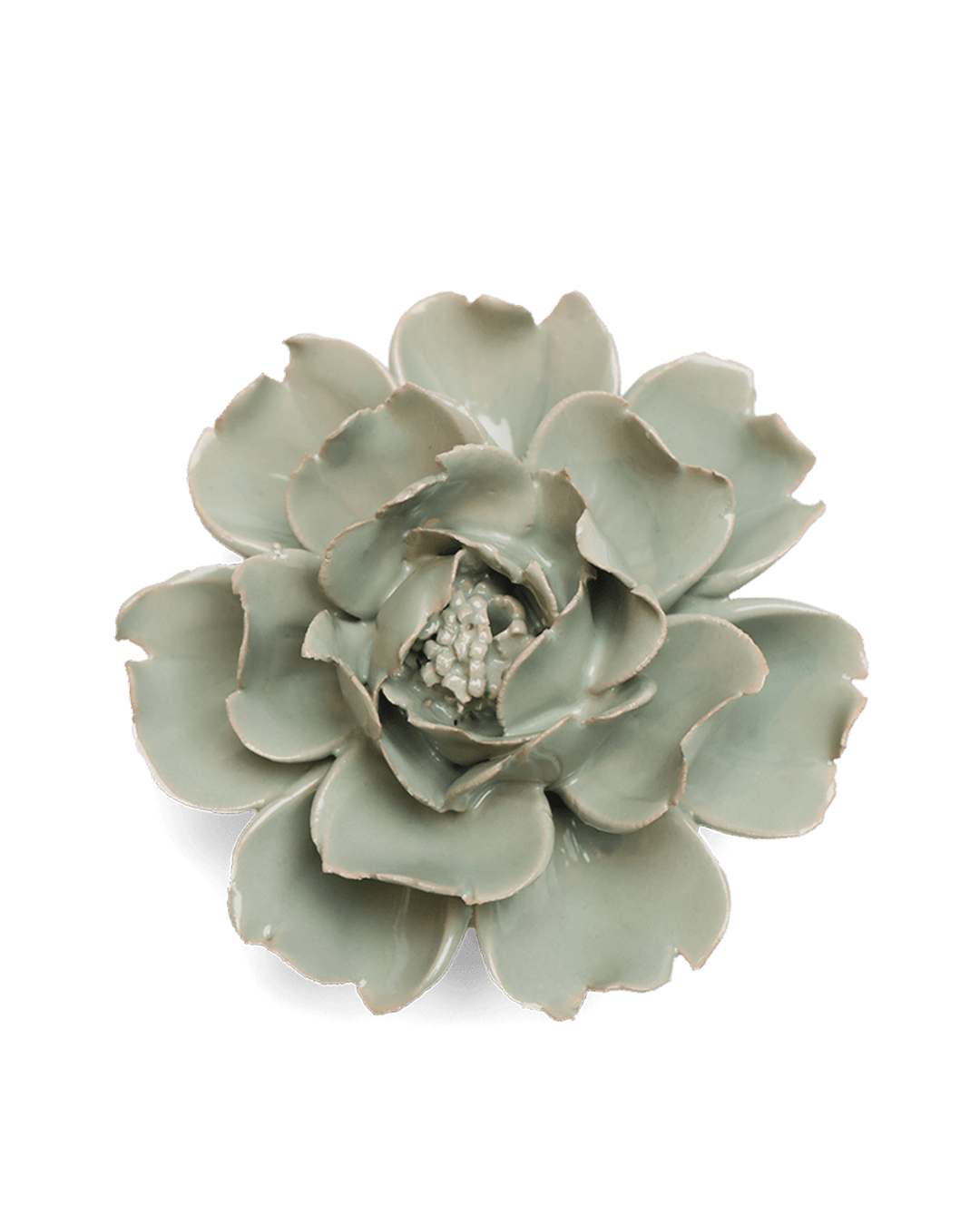 Pistachio Green Rose ceramic wall flower — English Garden collection — designed in Toronto by Chive Studio