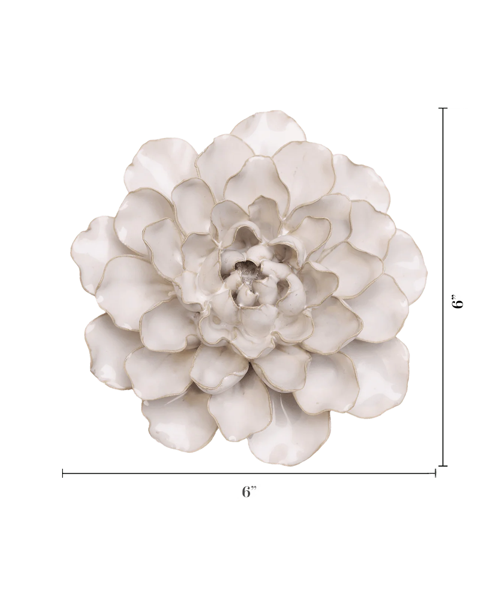 Ivory Water Lily ceramic wall flower  — English Garden collection — designed in Toronto by Chive Studio