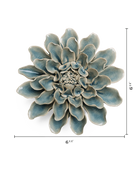 Powder Blue Aphrodite Dahlia ceramic wall flower — English Garden collection — designed in Toronto by Chive St