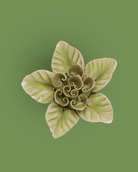 Peridot Green Maiden Lotus - Chive Ceramics Studio - Ceramic Flowers - Chive Ceramics Studio