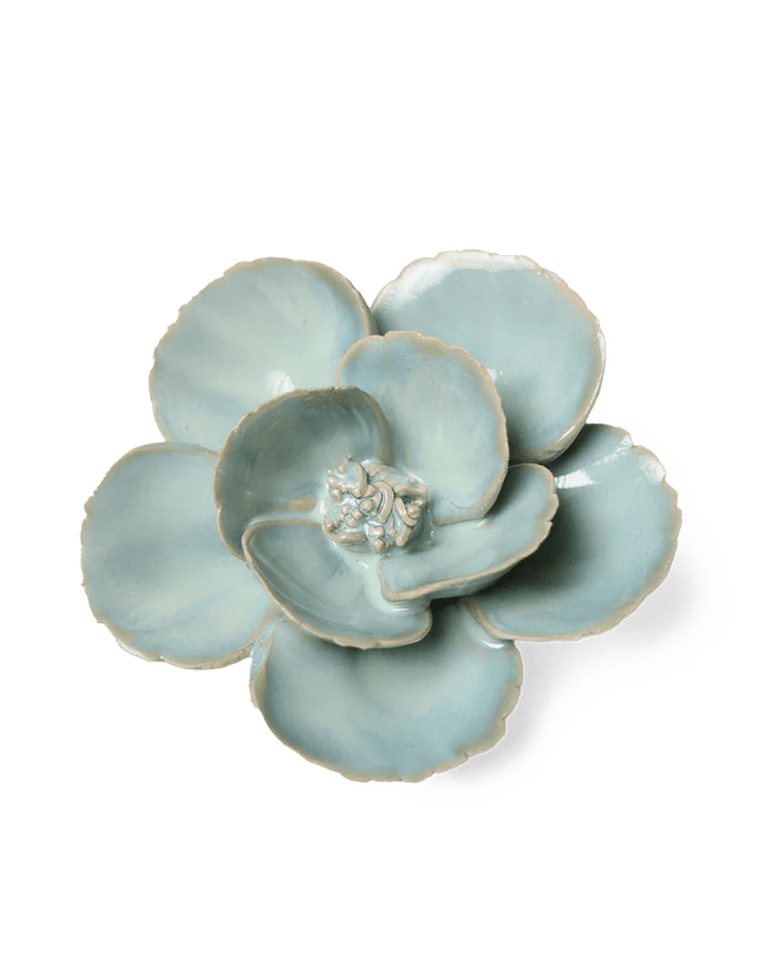 Milk Teal Poppy - Chive Ceramics Studio - Ceramic Flowers - Chive Ceramics Studio