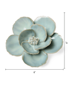 Blue Milk Poppy ceramic wall flower — English Garden collection — designed in Toronto by Chive Studio