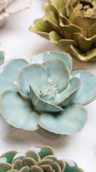 Milk Teal Poppy - Chive Ceramics Studio - Ceramic Flowers - Chive Ceramics Studio