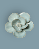 Milk Teal Poppy - Chive Ceramics Studio - Ceramic Flowers - Chive Ceramics Studio