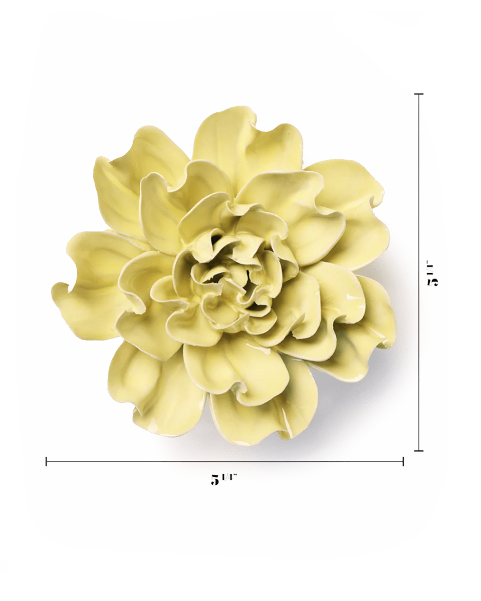 Lime Larkspur Ceramic Wall Flower | English Garden | Chive