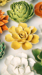 Burnt Yellow Tahitian Gardenia - Chive Ceramics Studio - Ceramic Flowers - Chive Ceramics Studio