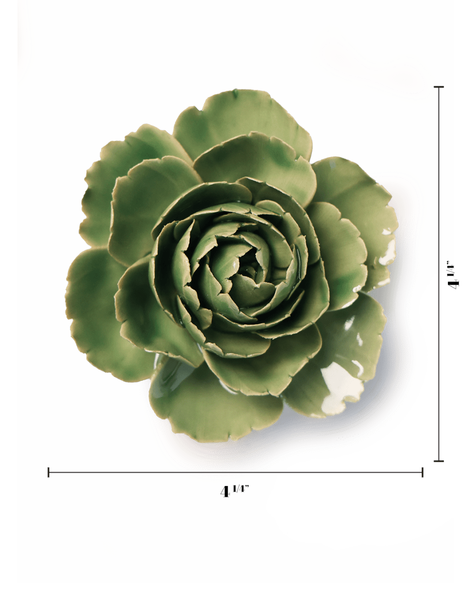 Jade Green English Rose - Chive Ceramics Studio - Ceramic Flowers - Chive Ceramics Studio