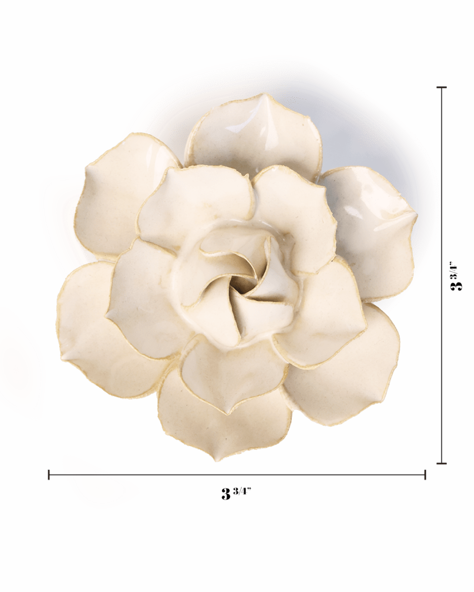 Ivory Daffodil ceramic wall flower — English Garden collection — designed in Toronto by Chive Studio