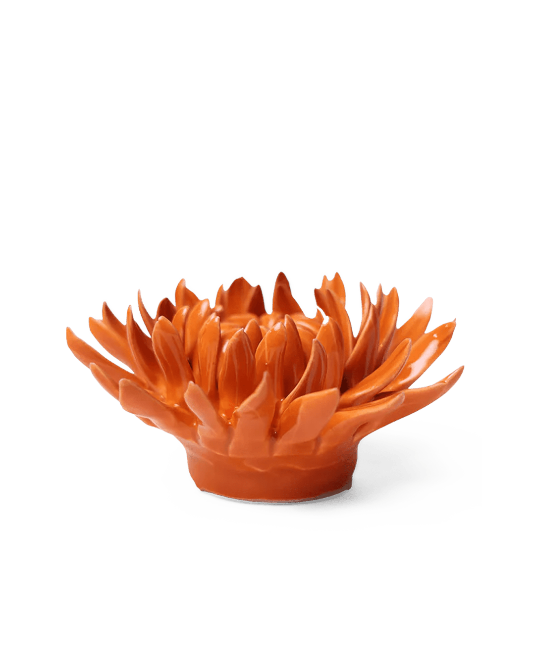 Orange Sarah Mum ceramic wall flower  — English Garden collection — designed in Toronto by Chive Studio