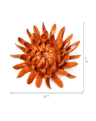 Orange Sarah Mum ceramic wall flower  — English Garden collection — designed in Toronto by Chive Studio