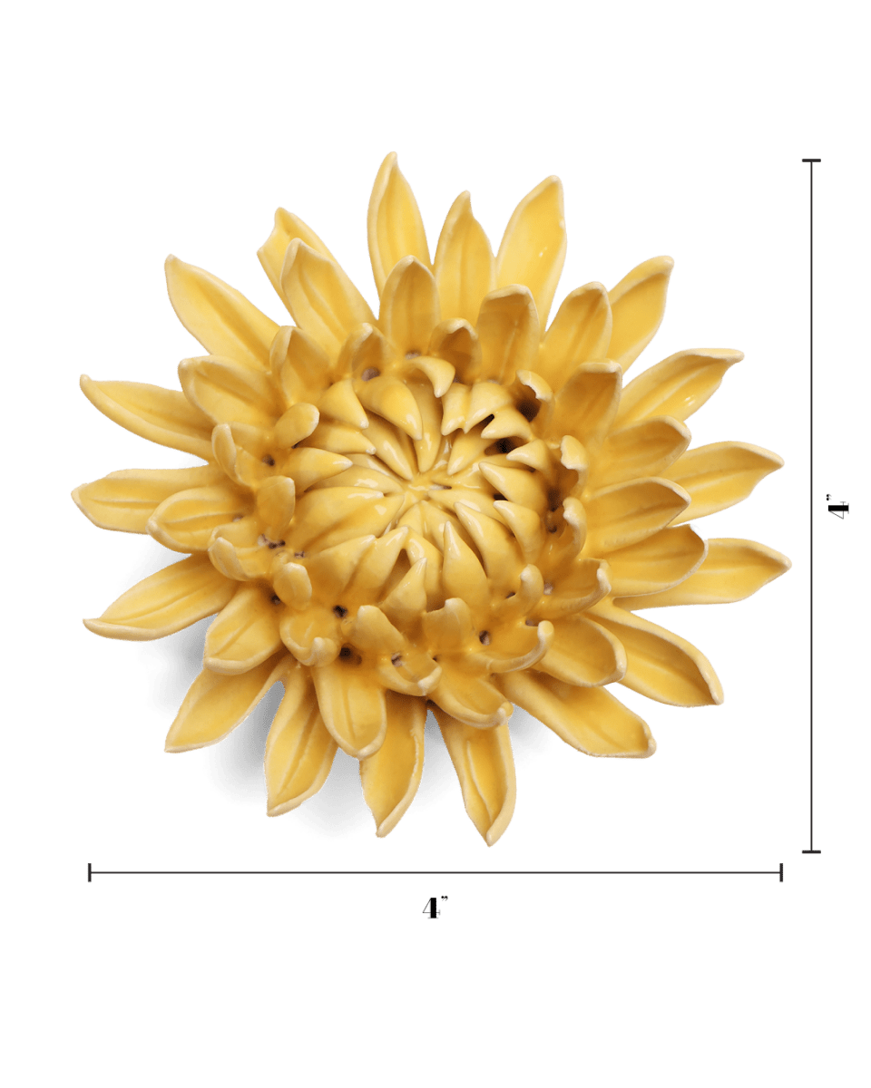 Canary Yellow Sarah Mum - Chive Ceramics Studio - Ceramic Flowers - Chive Ceramics Studio