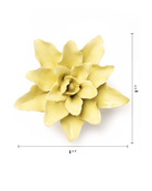 Lime Yellow Lily ceramic wall flower  — English Garden collection — designed in Toronto by Chive Studio