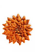orange autumn azalea ceramic wall flower — English Garden Collection — handmade by Chive Studio Toronto