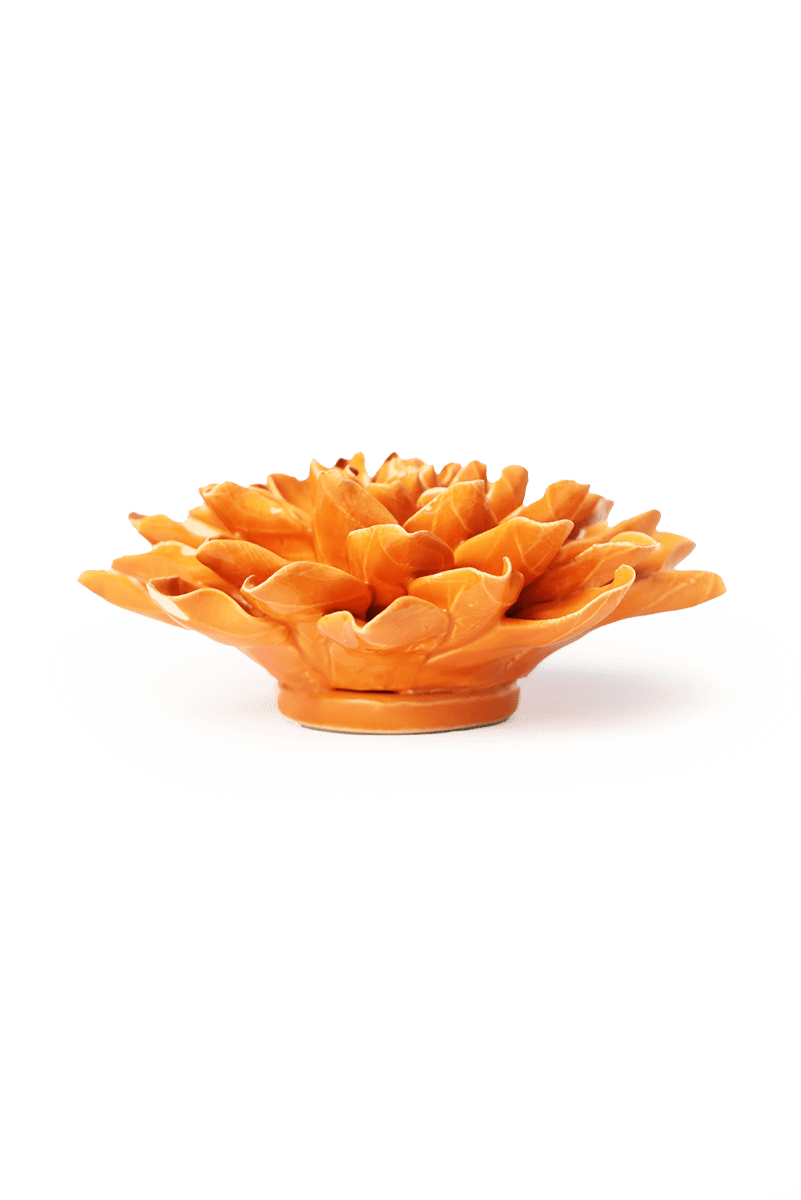 Orange Azalea ceramic wall flower — English Garden collection — designed in Toronto by Chive Studio