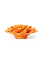 orange autumn azalea ceramic wall flower — English Garden Collection — handmade by Chive Studio Toronto