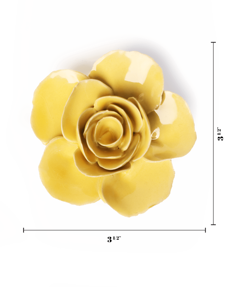 Buttercup Yellow Elegance Ranunculus ceramic wall flower — English Garden — handmade by Chive Studio Toronto