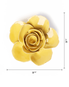 Buttercup Yellow Elegance Ranunculus ceramic wall flower — English Garden — handmade by Chive Studio Toronto