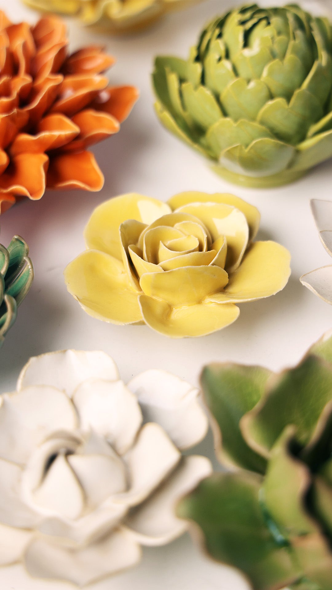 Buttercup Yellow Elegance Ranunculus - Chive Ceramics Studio - Ceramic Flowers - Chive Ceramics Studio