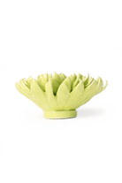 Yellow Green Pompom Mum ceramic wall flower — English Garden — handmade by Chive Studio Toronto